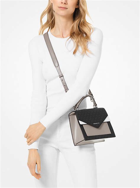 michael michael kors ludlow medium logo and leather satchel|Michael Kors Ludlow Medium Logo and Leather Satchel.